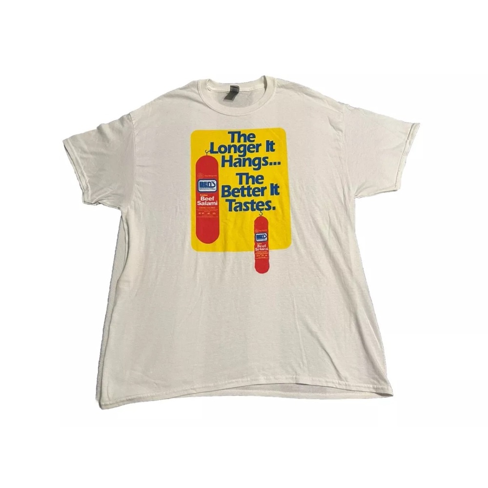 Vintage 2000's Ben's Kosher Beef Salami White T Shirt Size XL